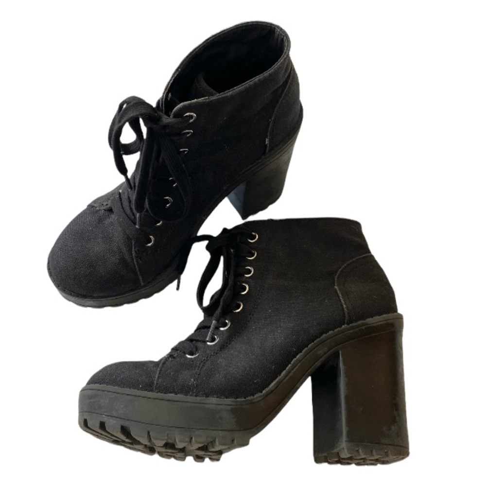 Divided by H&M Chunky Canvas Bootie Block Heel